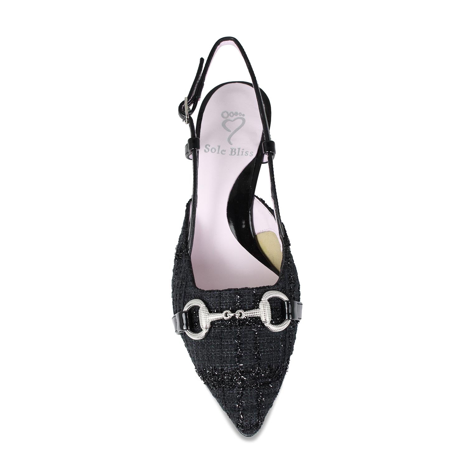 Addison: Black Tweed & Patent Shoes Sole Bliss