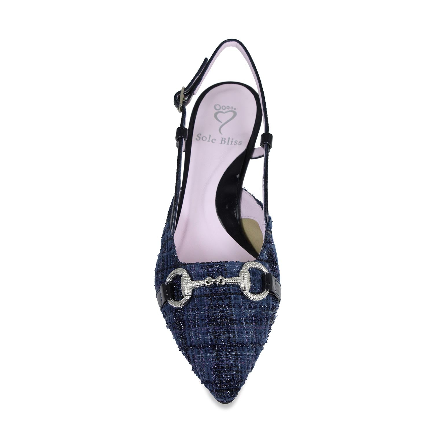 Addison: Navy Tweed & Patent Shoes Sole Bliss