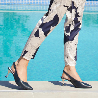 Audrey: Navy Leather Shoes Sole Bliss