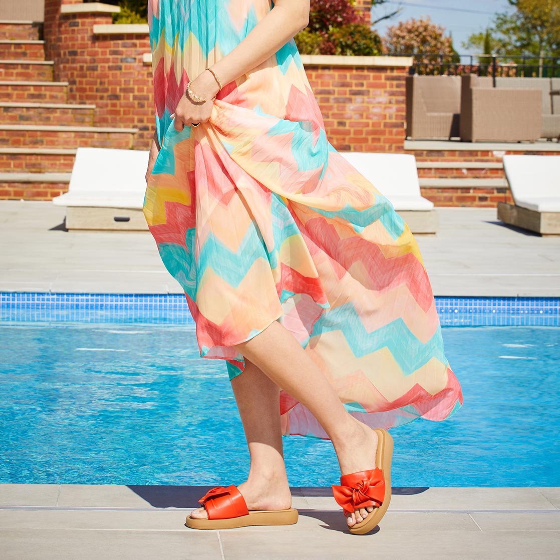 Bailey: Coral Red Leather Shoes Sole Bliss