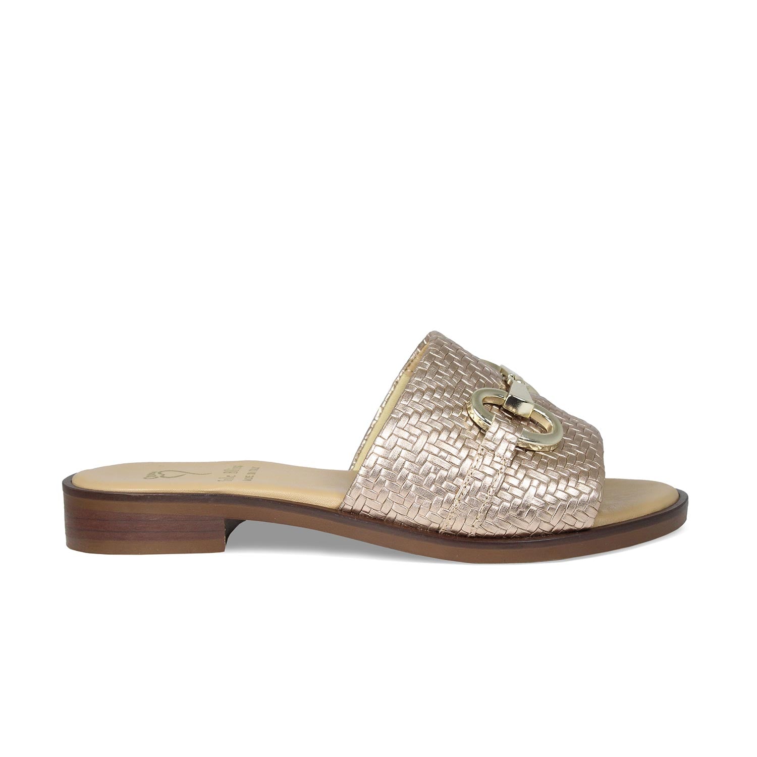 Bardot: Metallic Weave Leather Shoes Sole Bliss