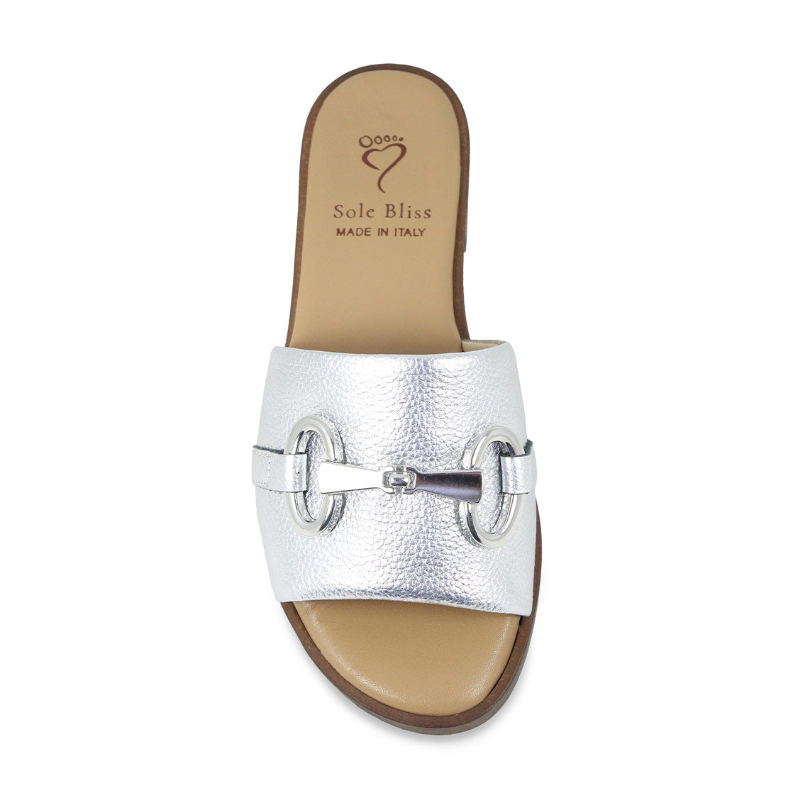 Bardot: Silver Leather Shoes Sole Bliss