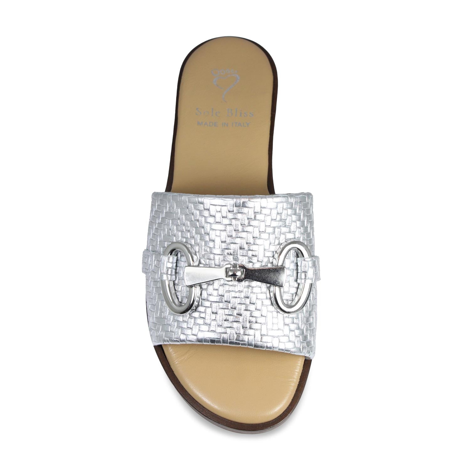 Bardot: Silver Weave Leather Shoes Sole Bliss