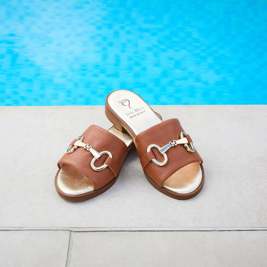 Bardot: Tan Leather Shoes Sole Bliss