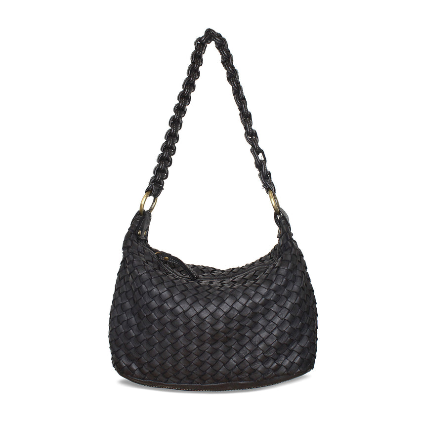 Bethany: Black Weave Leather Bags Sole Bliss Black Weave Leather