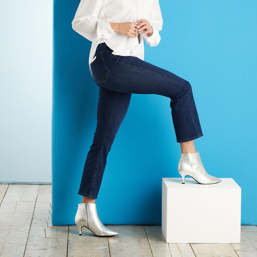 Billie: Silver Leather Boots Sole Bliss