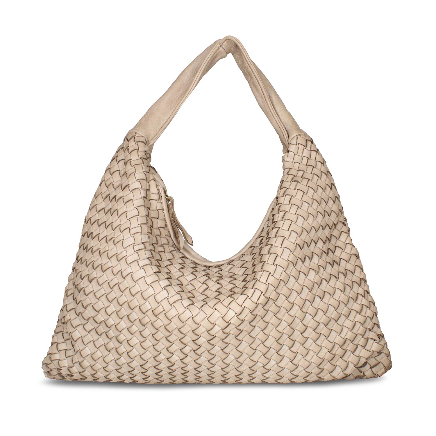 Blythe: Cream Weave Leather Bags Sole Bliss