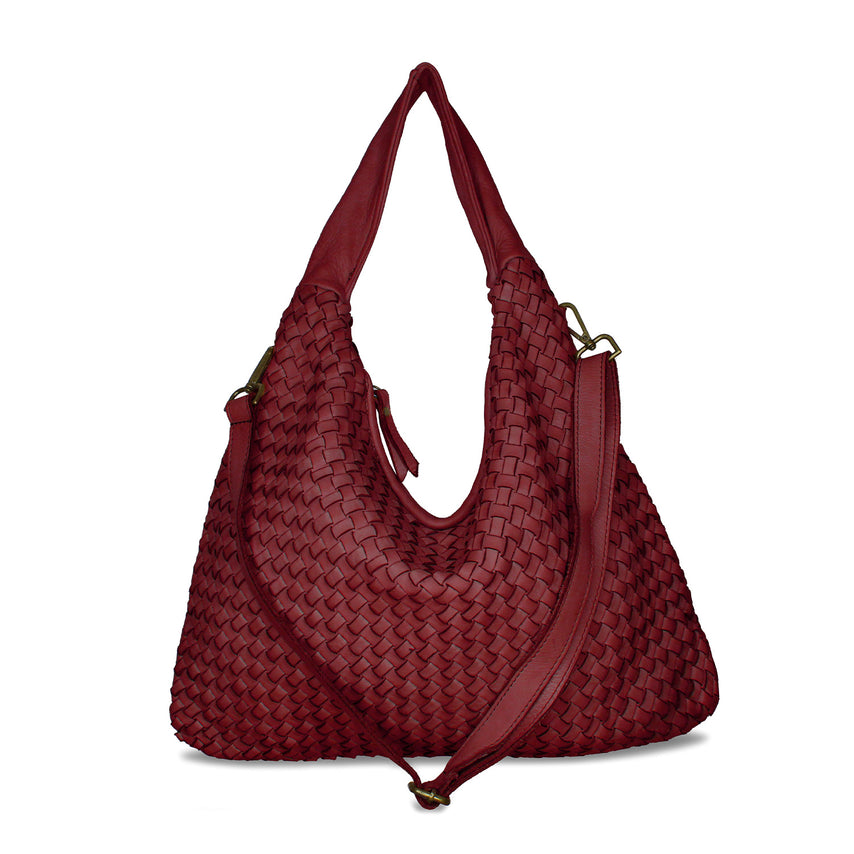 Blythe: Bordeau Weave Leather Bags Sole Bliss Bordeau Weave Leather