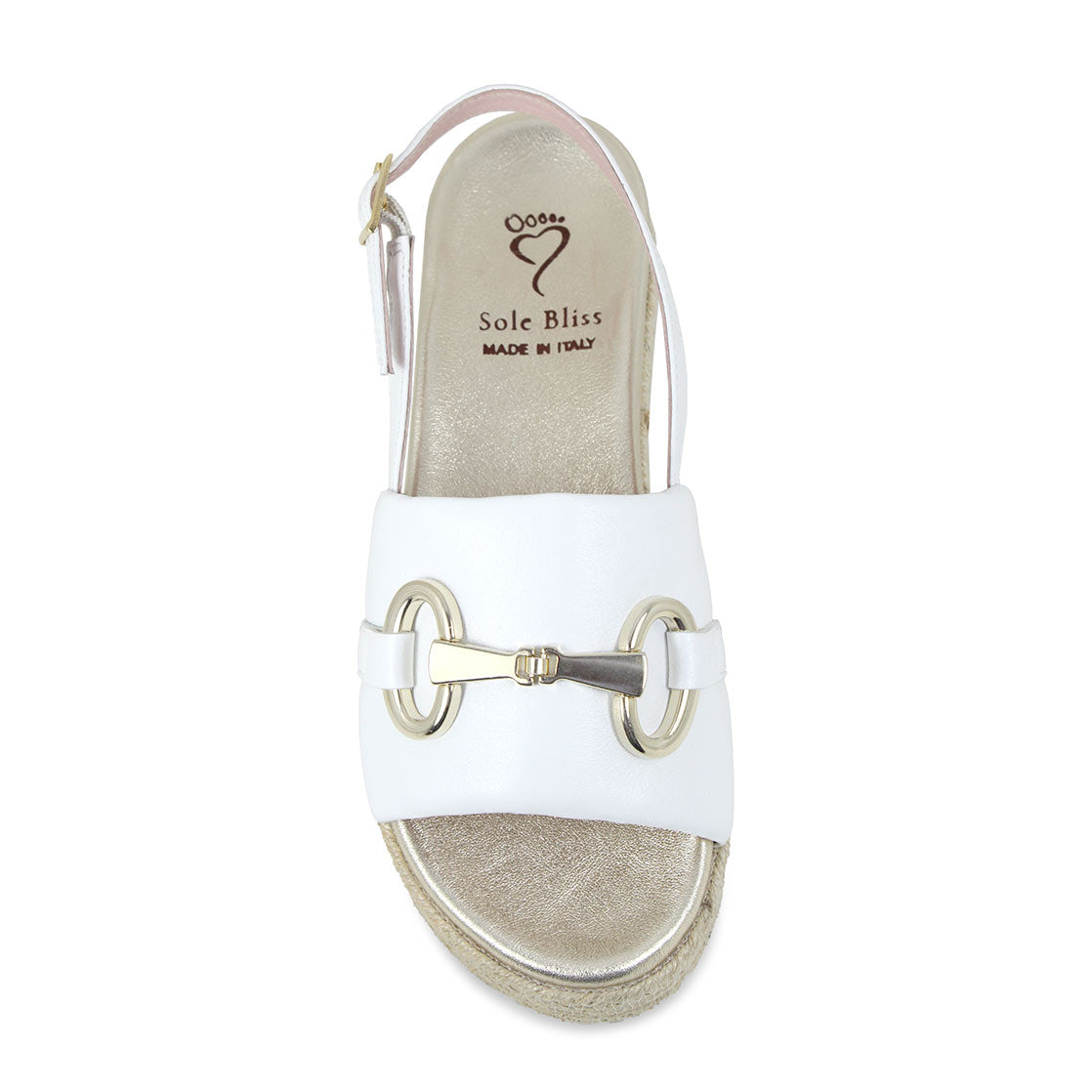 Bree: White Leather Shoes Sole Bliss