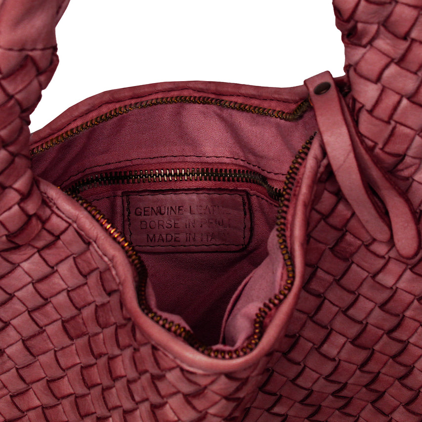 Bronte: Bordeau Weave Leather Bags Sole Bliss Bordeau Weave Leather