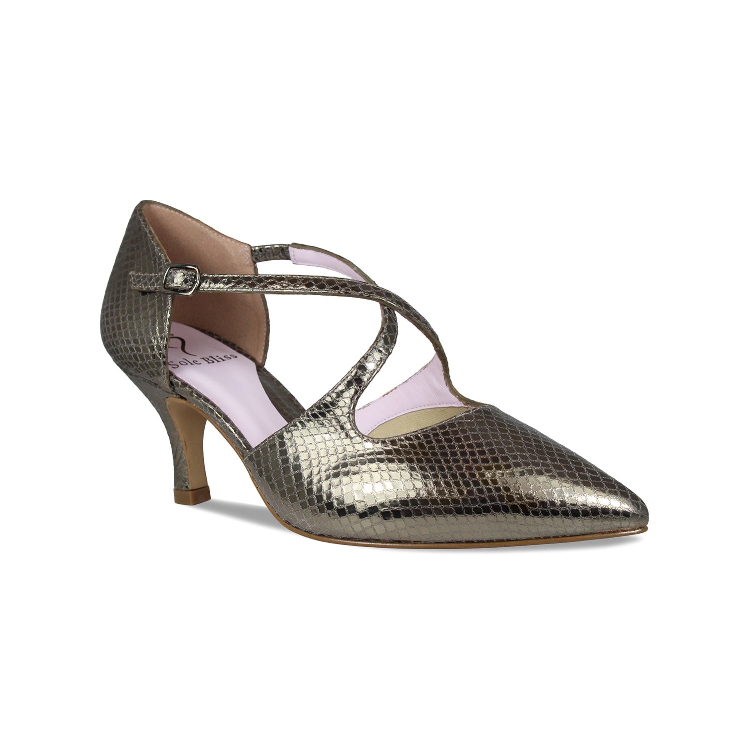 Cecilia: Bronze Snake Print Leather Shoes Sole Bliss