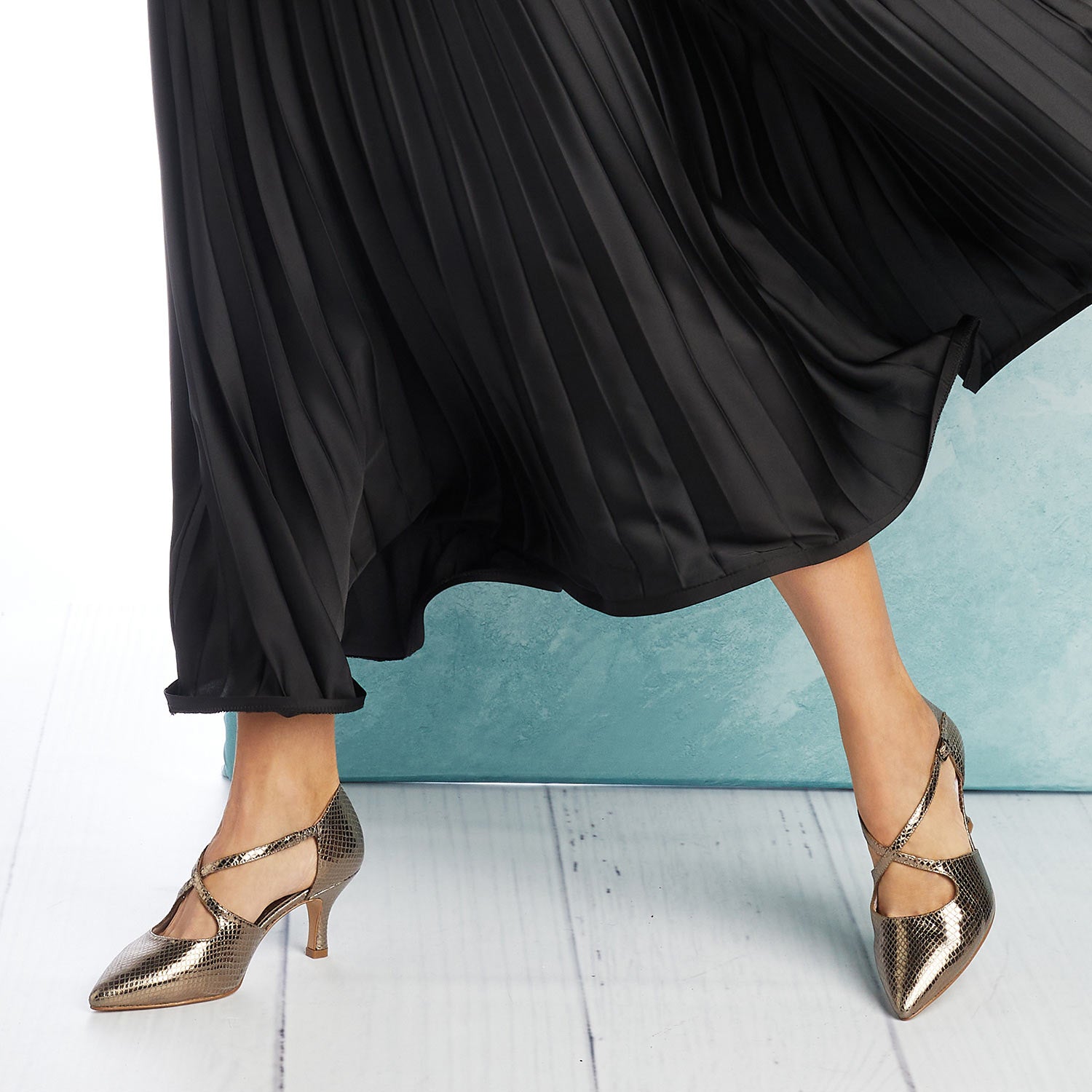 Cecilia: Bronze Snake Print Leather Shoes Sole Bliss