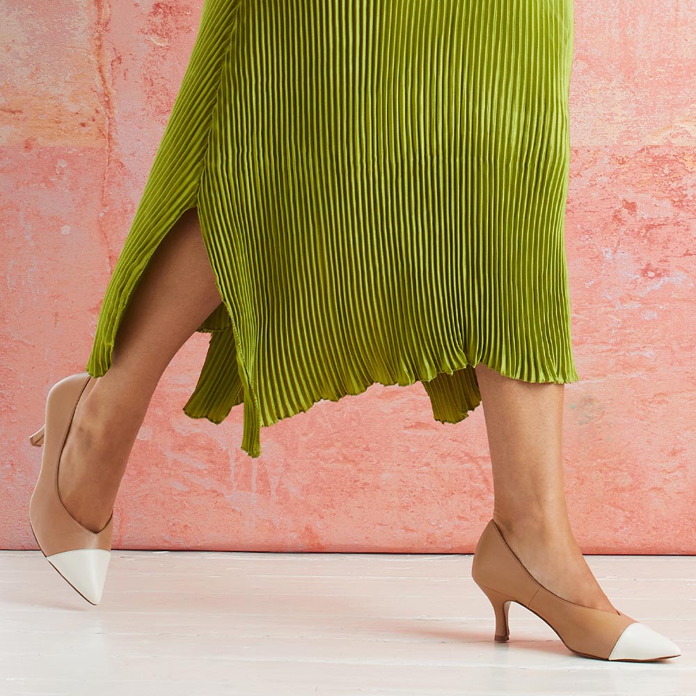 Cora: Nude & Cream Leather Shoes Sole Bliss