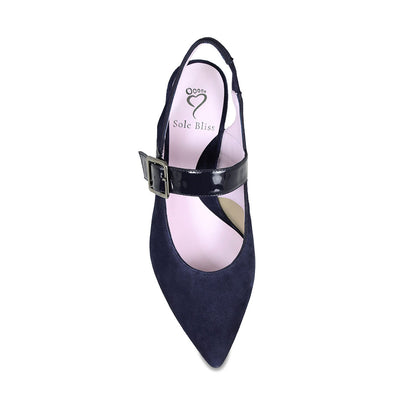 Corinne: Navy Suede & Patent Shoes Sole Bliss