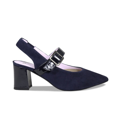 Corinne: Navy Suede & Patent Shoes Sole Bliss