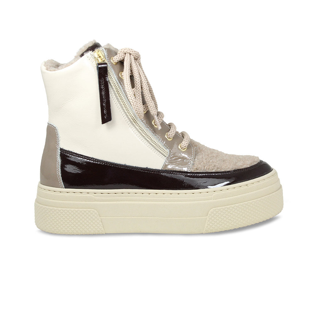 Destiny: Taupe Multi Patent & Wool Lining Shoes Sole Bliss