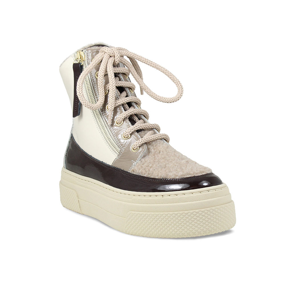 Destiny: Taupe Multi Patent & Wool Lining Shoes Sole Bliss