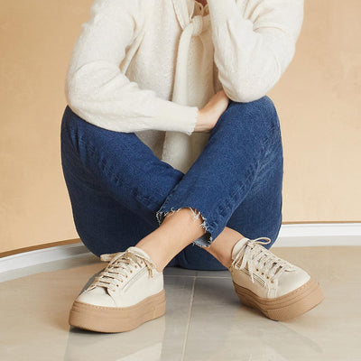 Diva: Cream Leather Shoes Sole Bliss