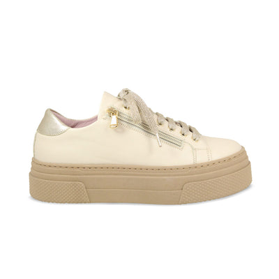 Diva: Cream Leather Shoes Sole Bliss