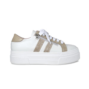 Diva: White Leather & Taupe Raffia Shoes Sole Bliss