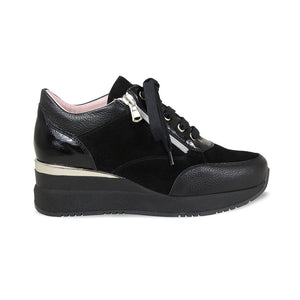Electra: Black Leather & Suede Shoes Sole Bliss