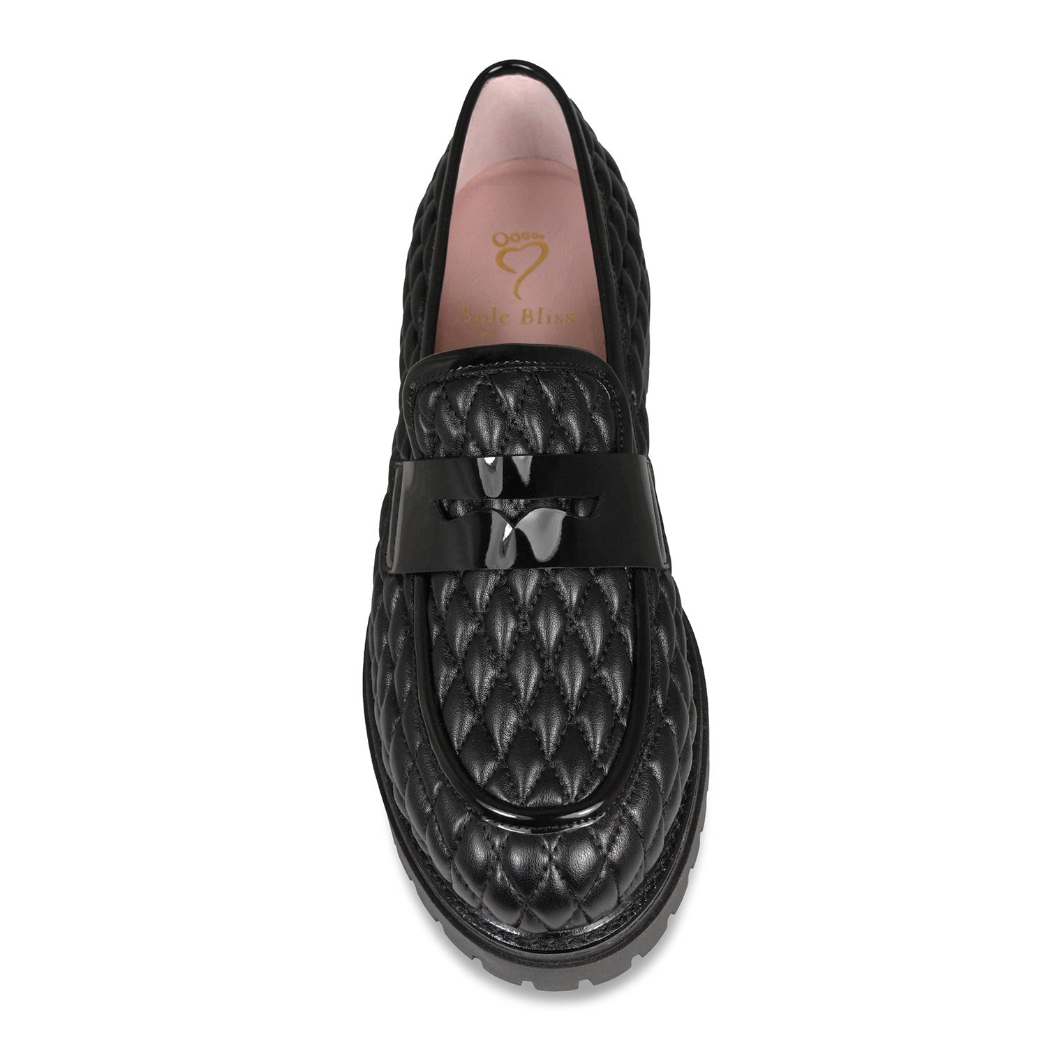 Fantasy: Black Quilted Leather Shoes Sole Bliss