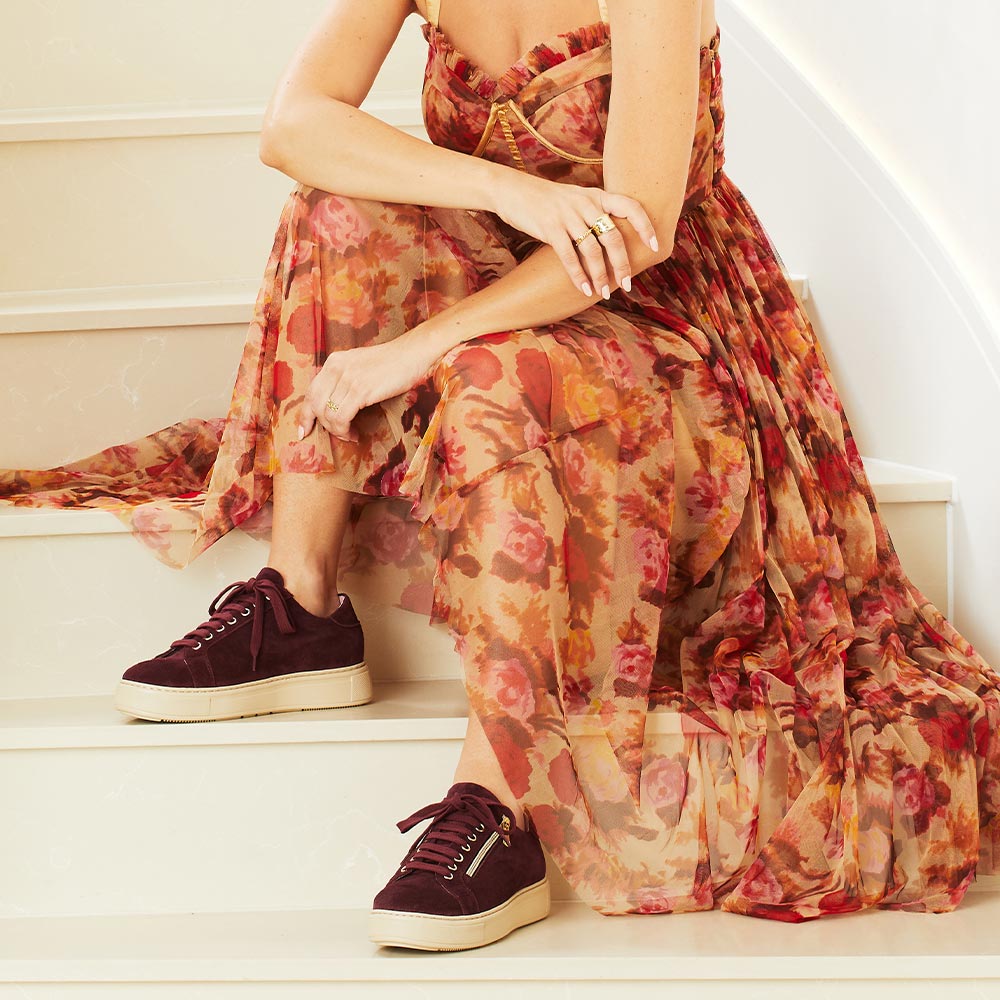 Feather: Bordeau Suede Shoes Sole Bliss