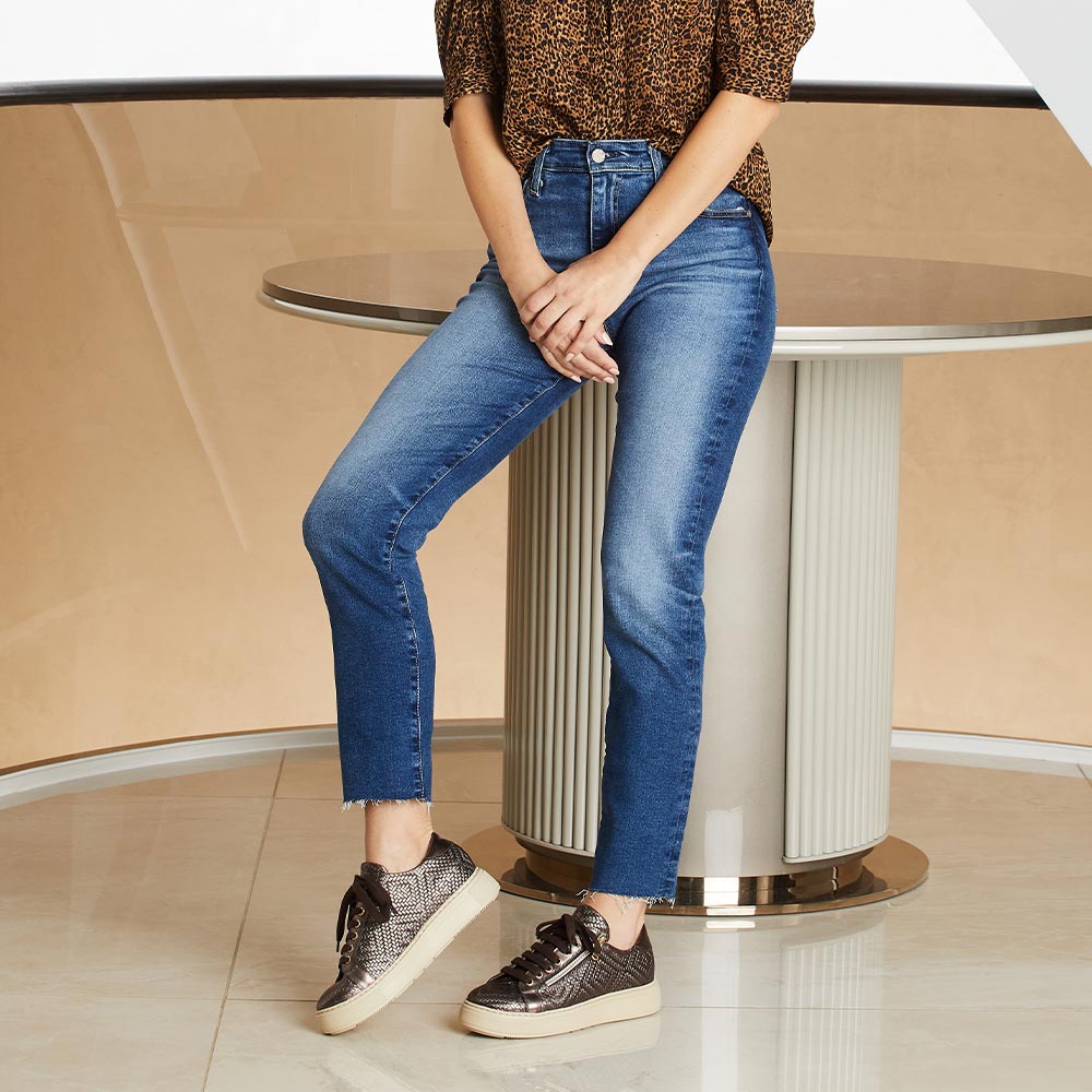 Feather Bronze Leather Comfortable Miracle Trainer Sole Bliss