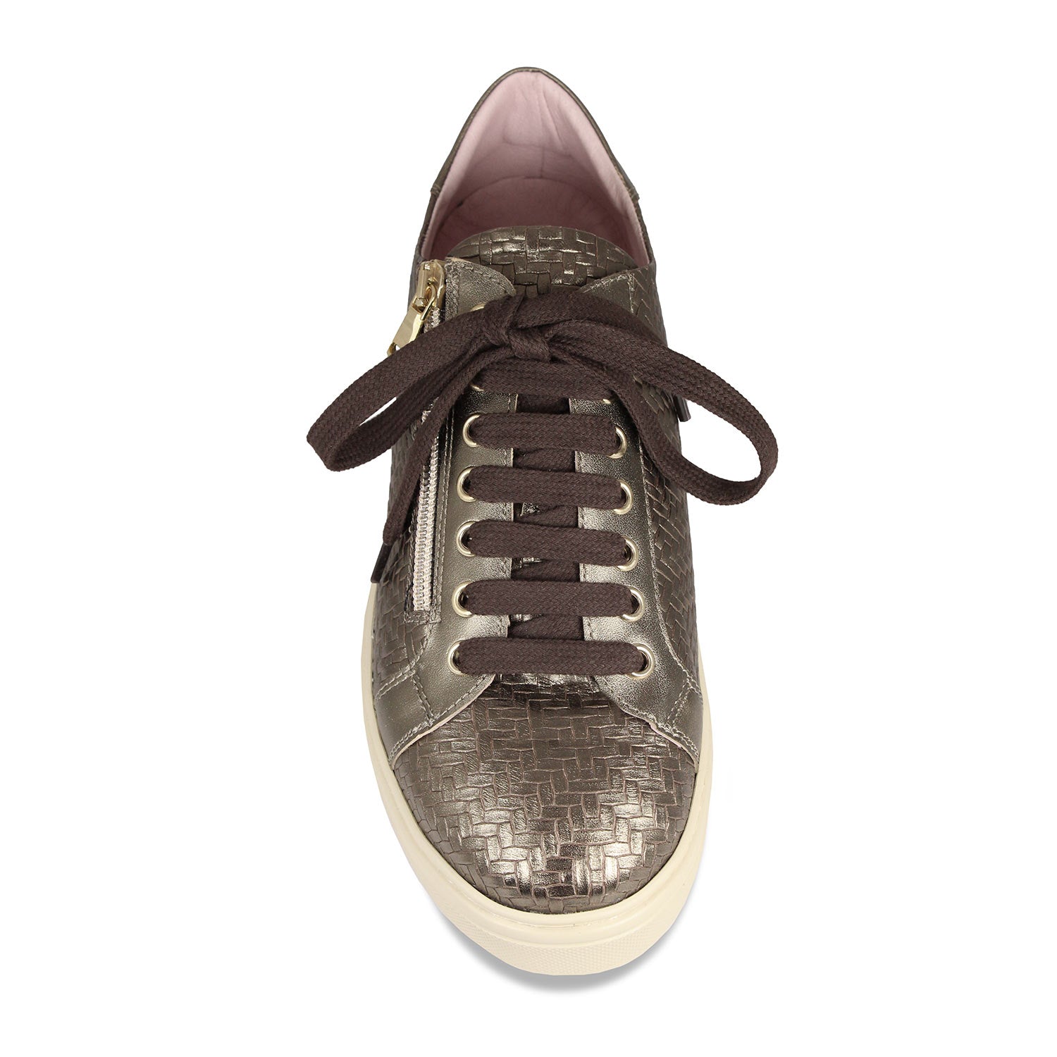Feather: Pale Bronze Weave Leather Shoes Sole Bliss