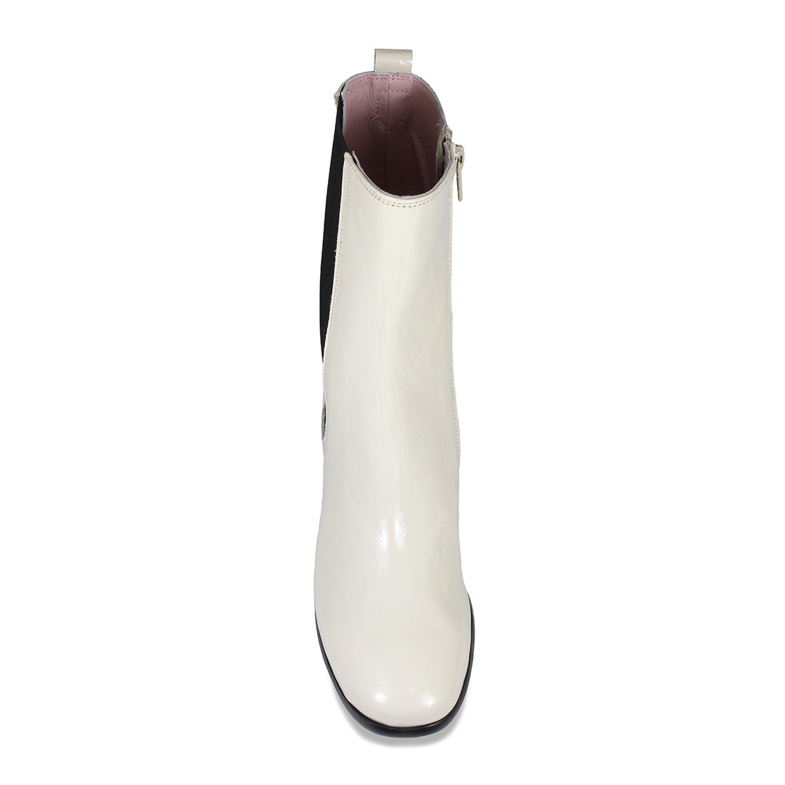 Fern: Cream Patent Leather Boots Sole Bliss