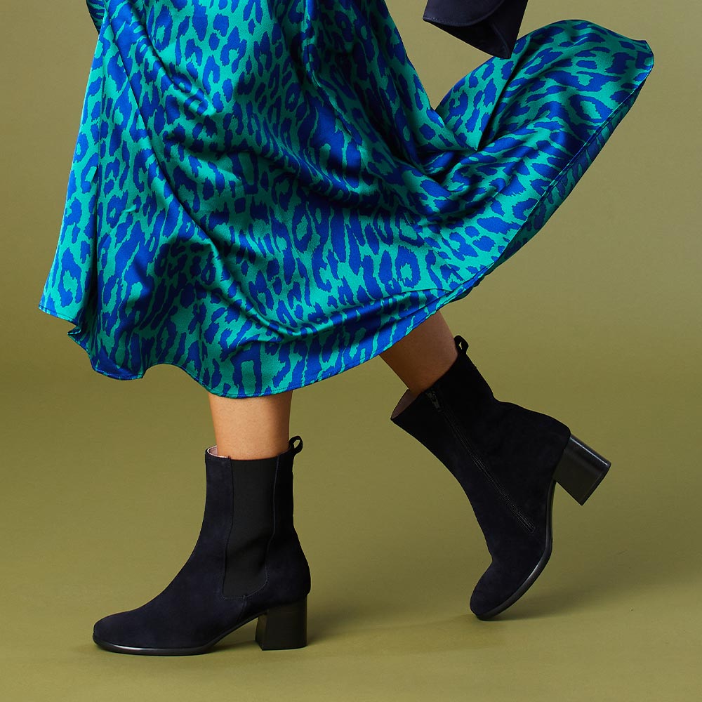 Fern: Navy Suede Boots Sole Bliss