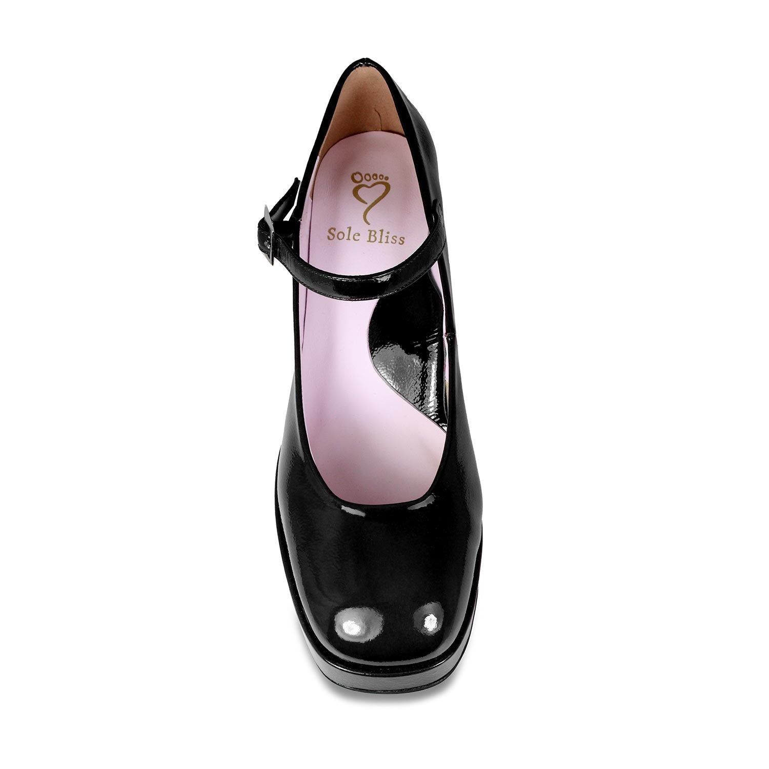 Gerri: Black Patent Shoes Sole Bliss