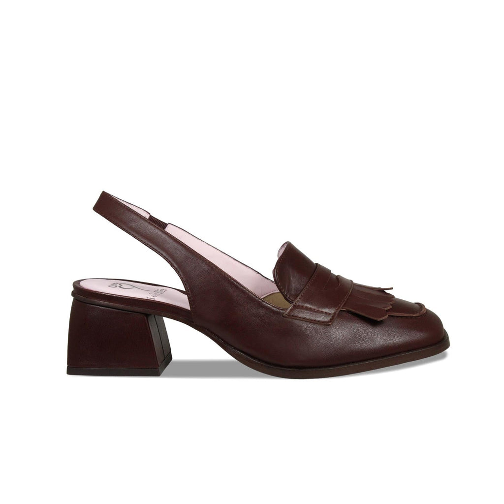 Gigi: Chocolate Leather - Smart Wide Fit Loafers For Women | Sole