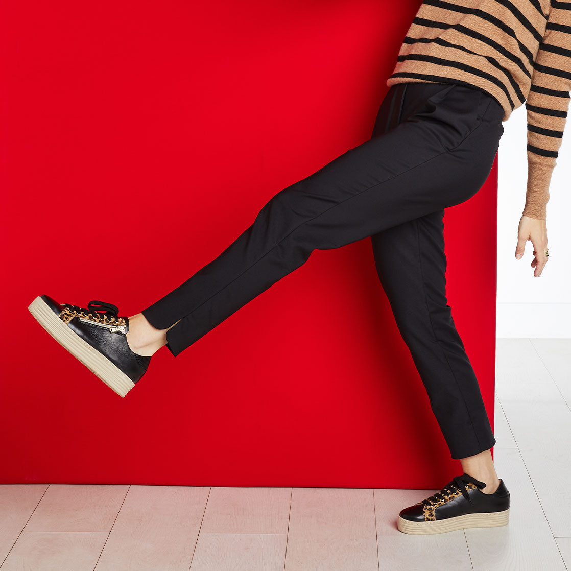 Hampton: Black Leather & Luxe Leopard Shoes Sole Bliss