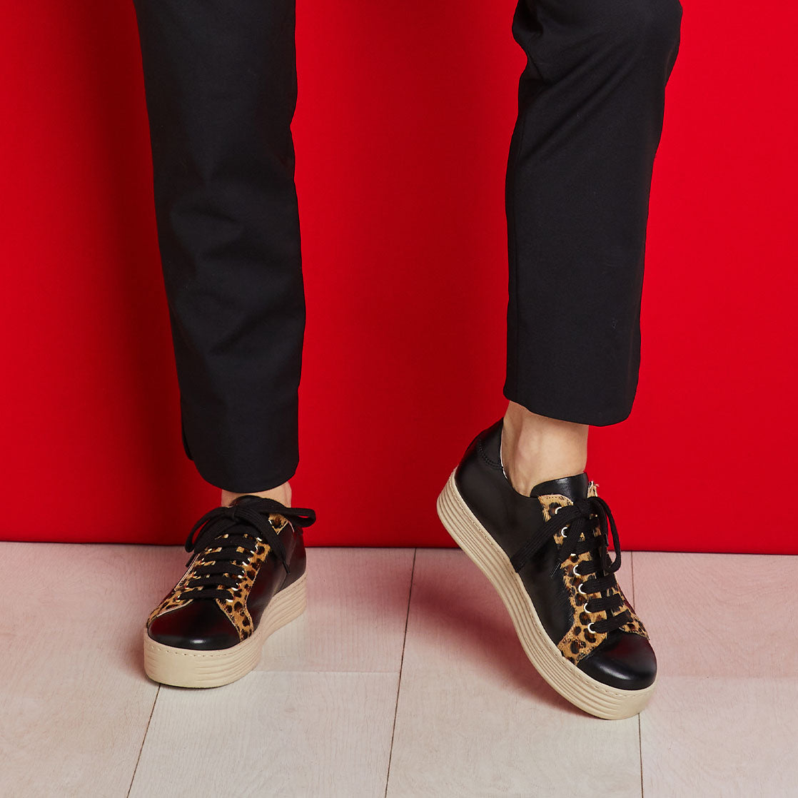 Hampton: Black Leather & Luxe Leopard Shoes Sole Bliss
