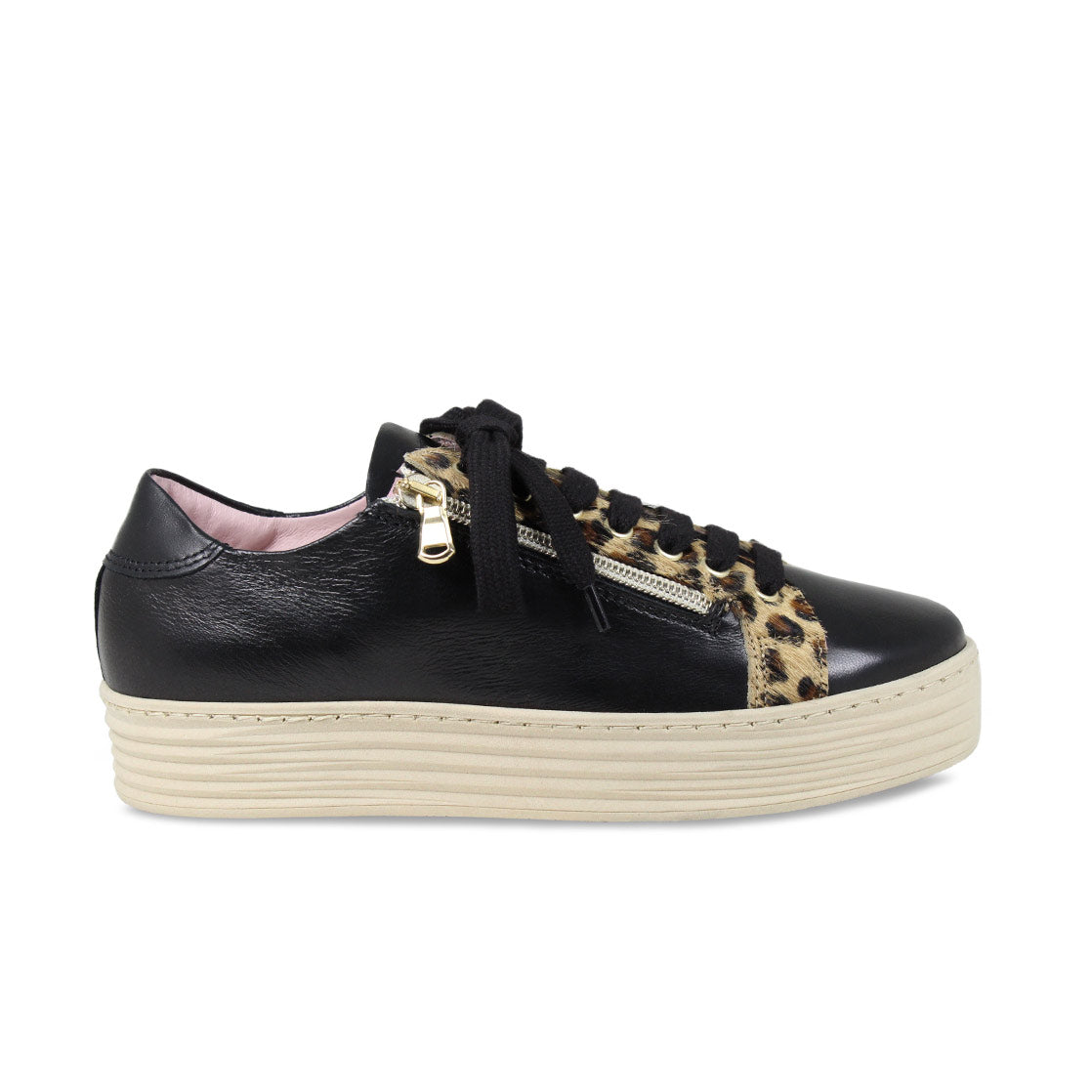 Hampton: Black Leather & Luxe Leopard Shoes Sole Bliss