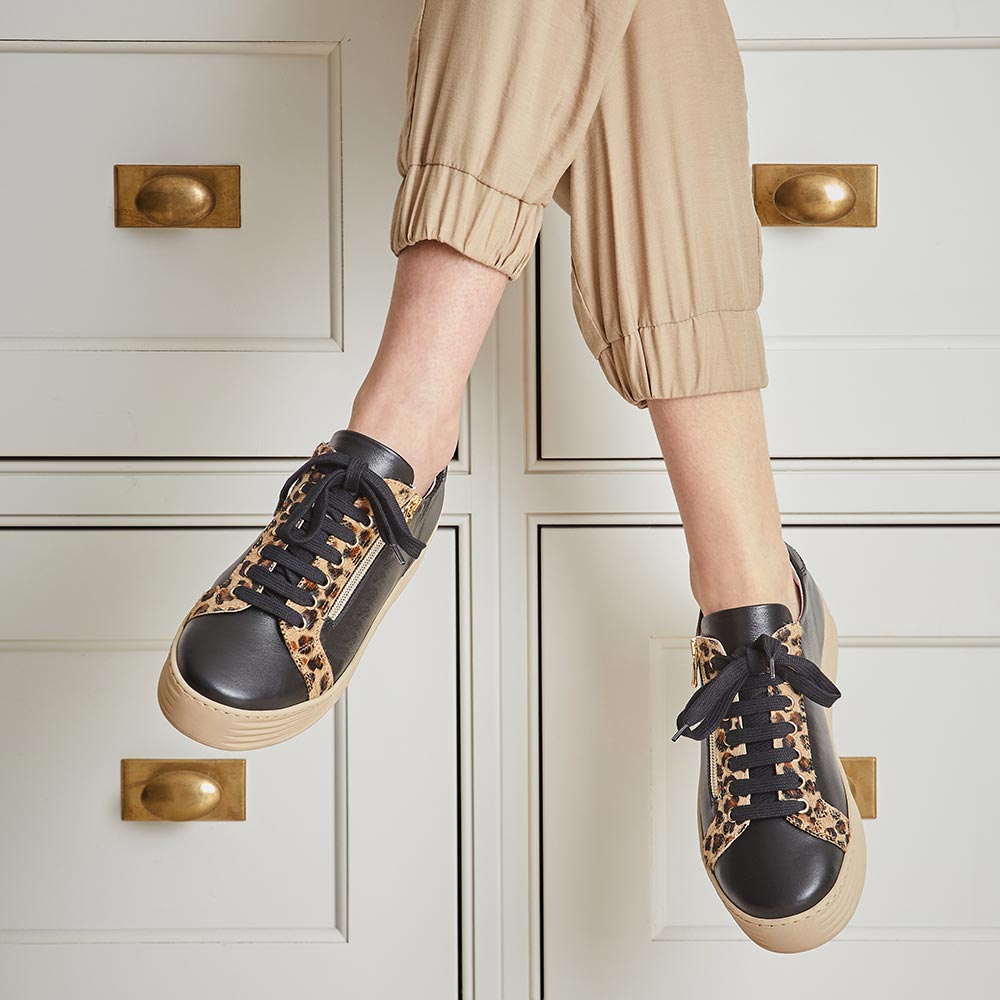 Hampton: Black Leather & Luxe Leopard Shoes Sole Bliss