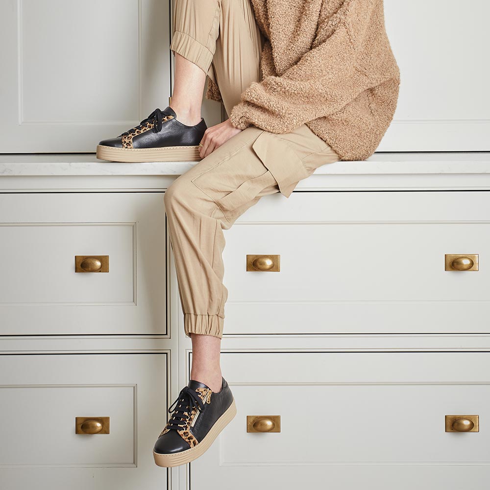 Hampton: Black Leather & Luxe Leopard Shoes Sole Bliss