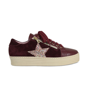 Hampton Star: Bordeau Leather & Glitter Shoes Sole Bliss