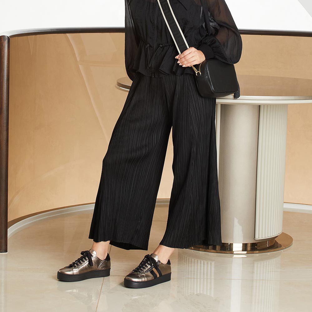 Harley Stripe: Bronze Leather & Luxe Pony Shoes Sole Bliss