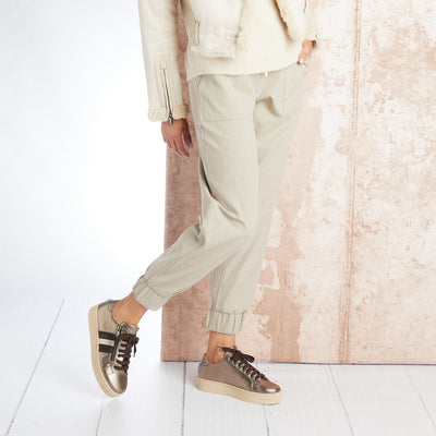 Hampton Stripe: Bronze Leather Shoes Sole Bliss