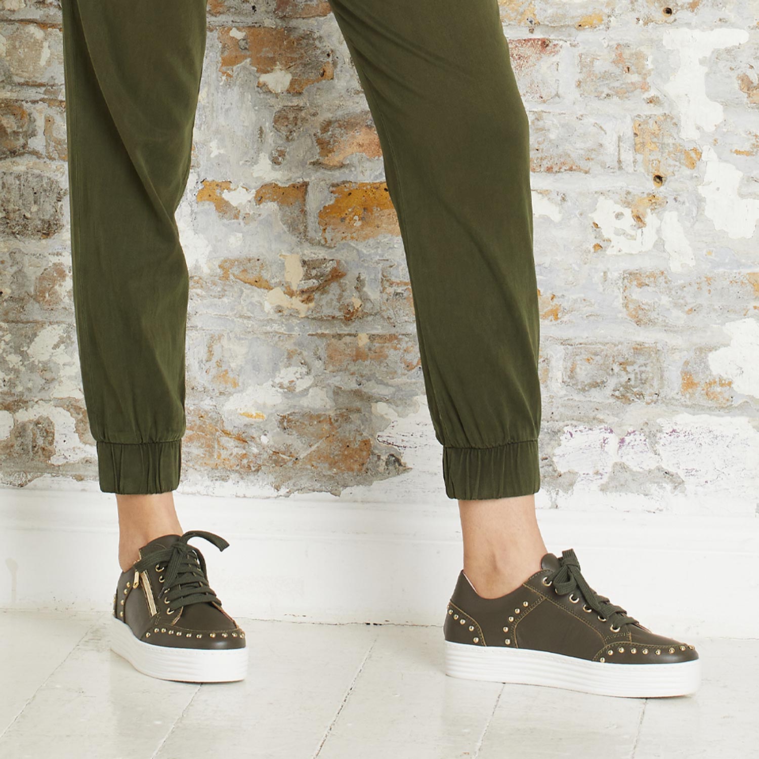 Haven: Khaki Leather Shoes Sole Bliss