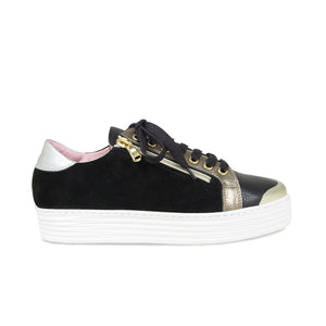 Hero: Black Leather & Metallic Shoes Sole Bliss