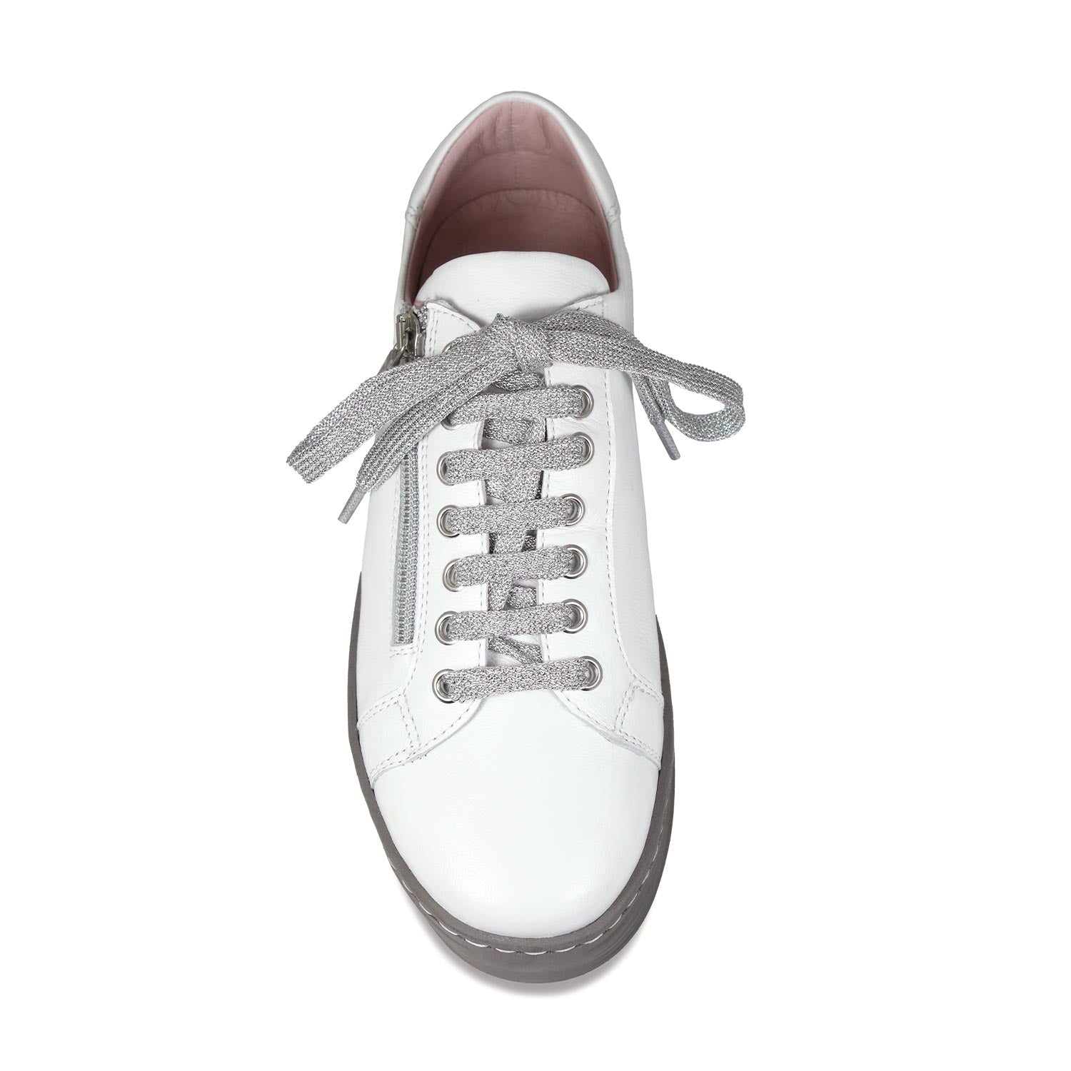 Hero: White Leather & Grey Shoes Sole Bliss