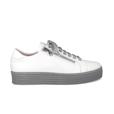 Hero: White Leather & Grey Shoes Sole Bliss