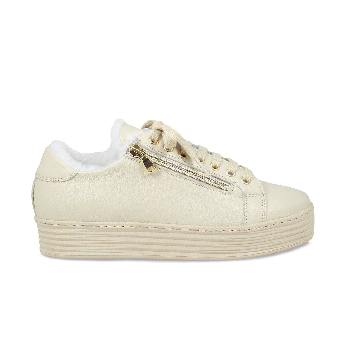 Honey: Cream Leather & Shearling Shoes Sole Bliss