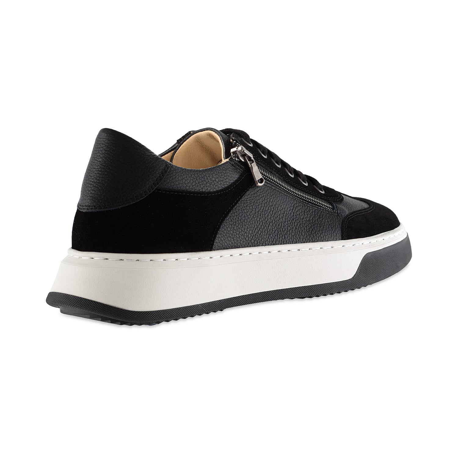 Samson: Black Leather & Suede | Men's Trainers for Plantar Fasciitis Shoes Sole Bliss