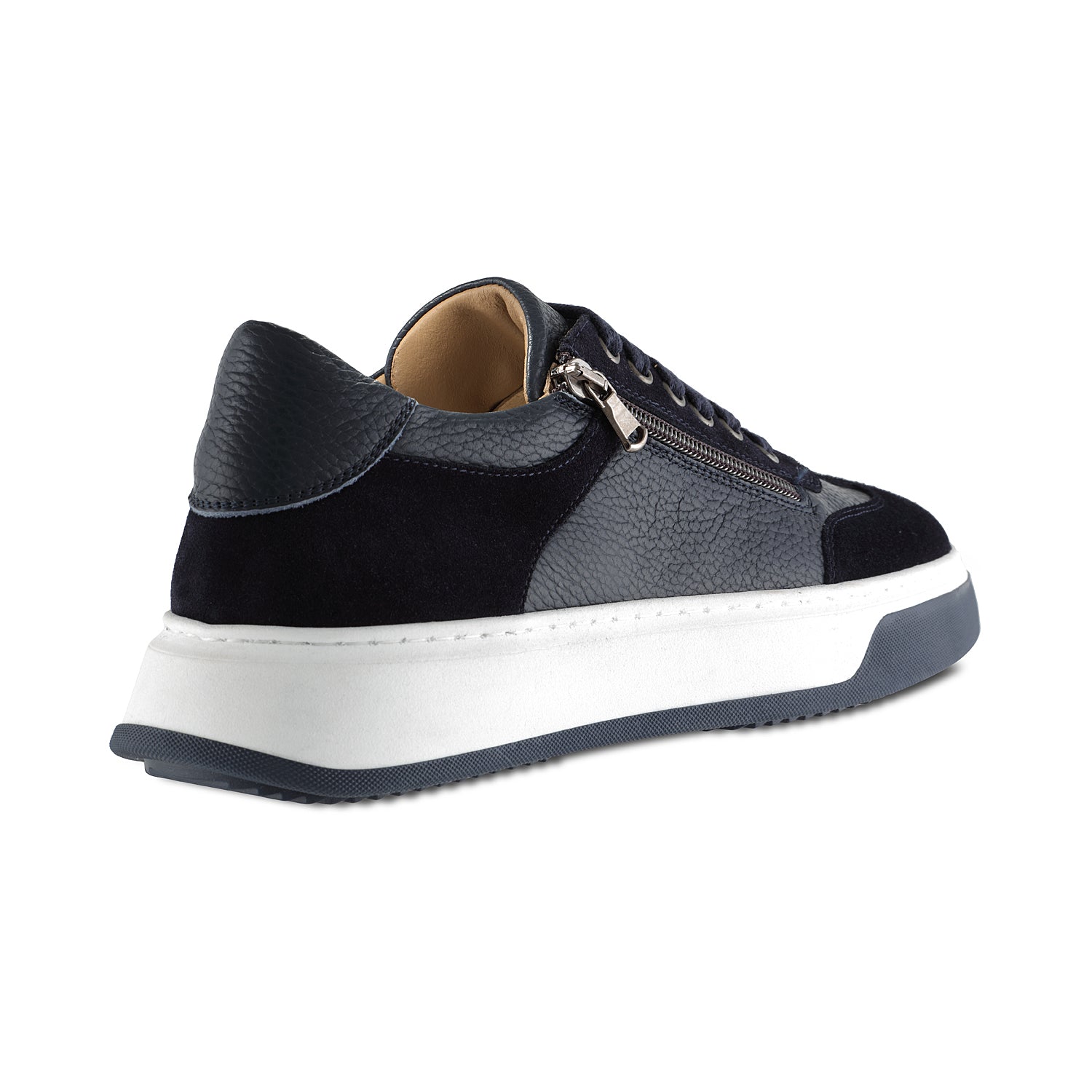 Samson: Navy Leather & Suede | Men's Trainers for Plantar Fasciitis Shoes Sole Bliss