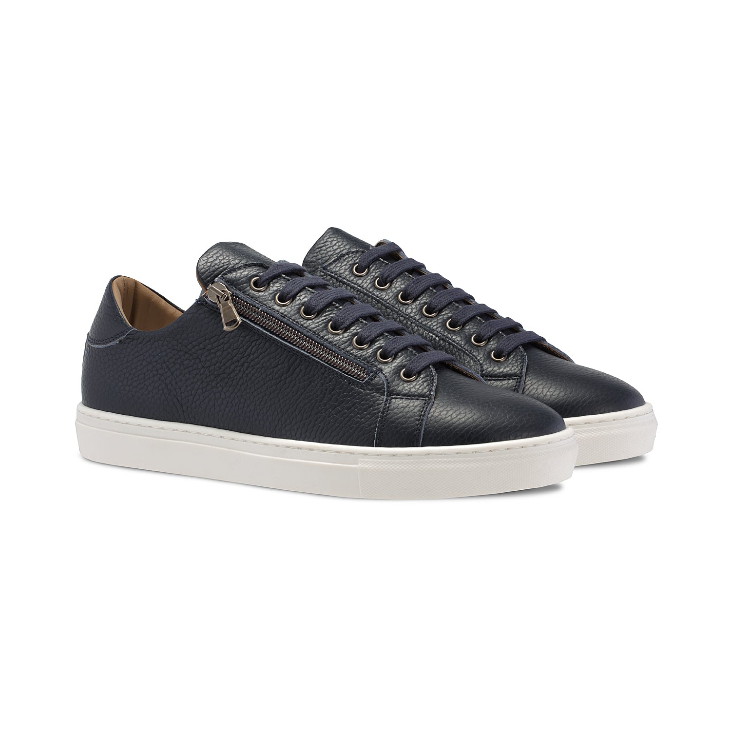 MEN'S Stride: Navy Leather Shoes Sole Bliss