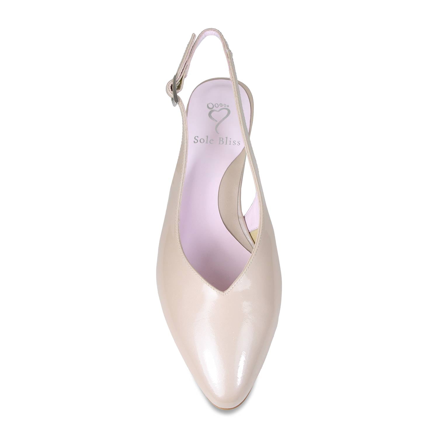 India: Pale Taupe Patent Leather Shoes Sole Bliss